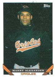 1993 Topps Base Set Manny Alexander #587 card