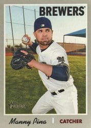 2019 Topps Heritage Base Set Manny Pina #333 card