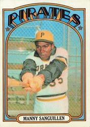 1972 Topps Base Set Manny Sanguillen #60 card