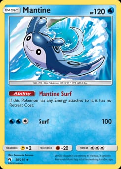 Lost Thunder Mantine #58 card