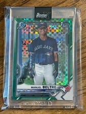 Manuel Beltre 2021 Bowman Chrome X Prospects Green X-Fractor card