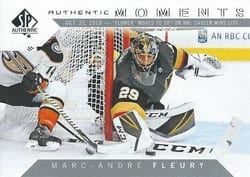 2018-19 SP Authentic Base Set Marc-Andre Fleury - 10/20/18 408th Win #113 card