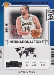 2021-22 Panini Contenders International Ticket Marc Gasol #6 card