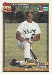 1991 Topps Base Set Marc Newfield #529 card