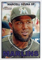 2016 Topps Heritage Base Set Marcell Ozuna #373 card