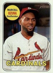 2018 Topps Heritage Base Set Marcell Ozuna #170 card