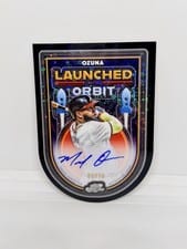 2025 Topps Cosmic Chrome Launched Into Orbit Autographs Marcell Ozuna #LIOA-MO card
