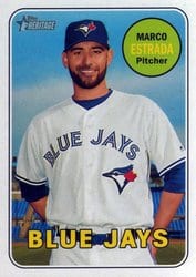 2018 Topps Heritage Base Set Marco Estrada #393 card