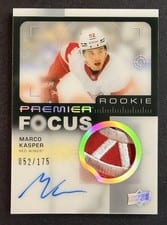 2023-24 Upper Deck Premier Premier Focus Autograph Patch Rookies Marco Kasper #PFR-KA card
