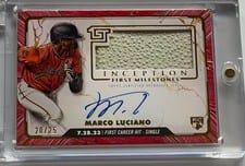 2024 Topps Inception MLB First Milestones Autographed Relic Marco Luciano #FMAR-ML card