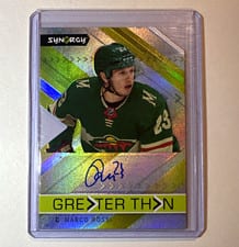 2022-23 Upper Deck Synergy Greater Than Signatures Marco Rossi #GT-MR card