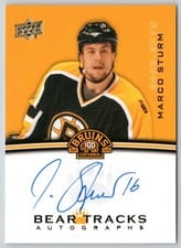 2023-24 Upper Deck Boston Bruins Centennial Bear Tracks Autographs Marco Sturm #BT-MA card