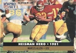 1991 Pro Set Base Set Marcus Allen #45 card