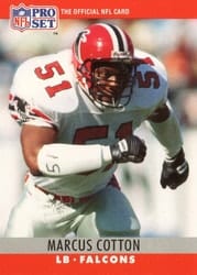 1990 Pro Set Base Set Marcus Cotton #33 card