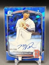 2025 Bowman Draft Sapphire Sapphire Chrome Prospect Autographs Marcus Phillips #CPA-MP card