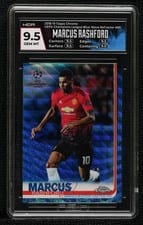 2018 Topps Chrome UEFA Champions League Marcus Rashford Blue Wave Refractor #68 card