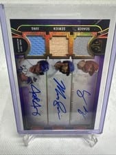 2024 Topps Triple Threads Autograph Relic Combo Marcus Semien / Josh Jung / Corey Seager #ARC-SSJ card
