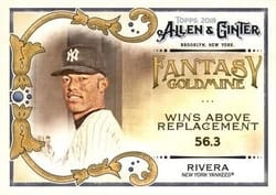 2018 Topps Allen & Ginter Fantasy Goldmine Mariano Rivera #FG-9 card