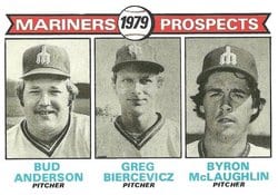1979 Topps Base Set Mariners 1979 Prospects (Bud Anderson / Greg Biercevicz / Byron McLaughlin) #712 card
