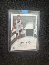 2022 Panini Immaculate Collection Collegiate Rookie Patch Autographs MarJon Beauchamp #31 card