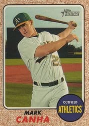 2017 Topps Heritage Base Set Mark Canha #607 card