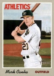 2019 Topps Heritage Base Set Mark Canha #102 card