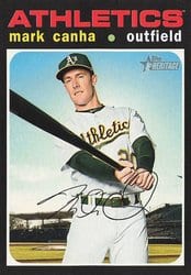 2020 Topps Heritage Base Set Mark Canha #60 card