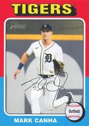 2024 Topps Heritage Mini Base Set Mark Canha #107 card