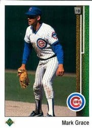 1989 Upper Deck Base Set Mark Grace #140 card
