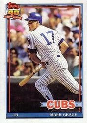 1991 Topps Base Set Mark Grace #520 card