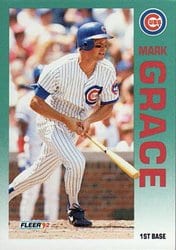 1992 Fleer Base Set Mark Grace #381 card