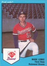 1989 ProCards FutureStars AAA Base Set Mark Lemke #830 card