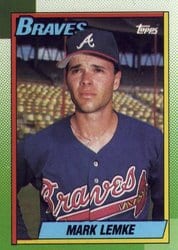 1990 Topps Base Set Mark Lemke #451 card