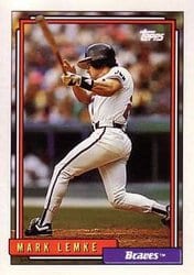1992 Topps Base Set Mark Lemke #689 card