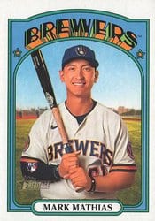 2021 Topps Heritage Base Set Mark Mathias #694 card