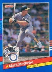 1991 Donruss Base Set Mark McGwire #56 card