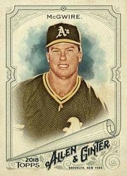 2018 Topps Allen & Ginter Base Set Mark McGwire #212 card