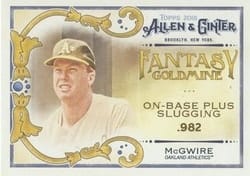 2018 Topps Allen & Ginter Fantasy Goldmine Mark McGwire #FG-10 card