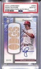 2024 Topps Luminaries Home Run Kings Autograph Relics Mark McGwire #HRKAR-MM1 card