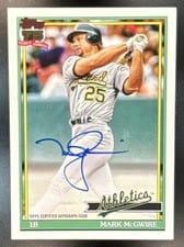 2026 Topps 1991 Topps Autographs Mark McGwire #91A-MMG card