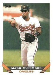 1993 Topps Base Set Mark McLemore #55 card