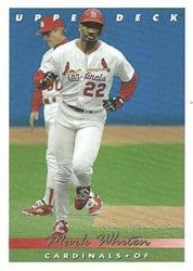 1993 Upper Deck Base Set Mark Whiten #654 card