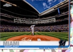 2019 Topps Chrome Sapphire Edition Base Set Marlins Park #555 card