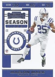 2019 Panini Contenders Base Set Marlon Mack #31 card