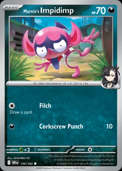 Destined Rivals Marnie's Impidimp #134 card