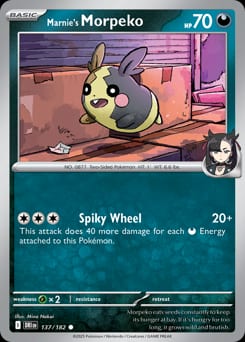 2025 Destined Rivals Marnie's Morpeko #137 card