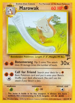 2000 Base Set 2 Marowak #52 card