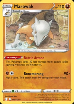 2021 Battle Styles Marowak #70 card
