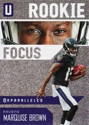 2019 Panini Unparalleled Rookie Focus Marquise Brown #RF-MB card