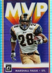 2019 Donruss Optic MVP Marshall Faulk #MVP-12 card
